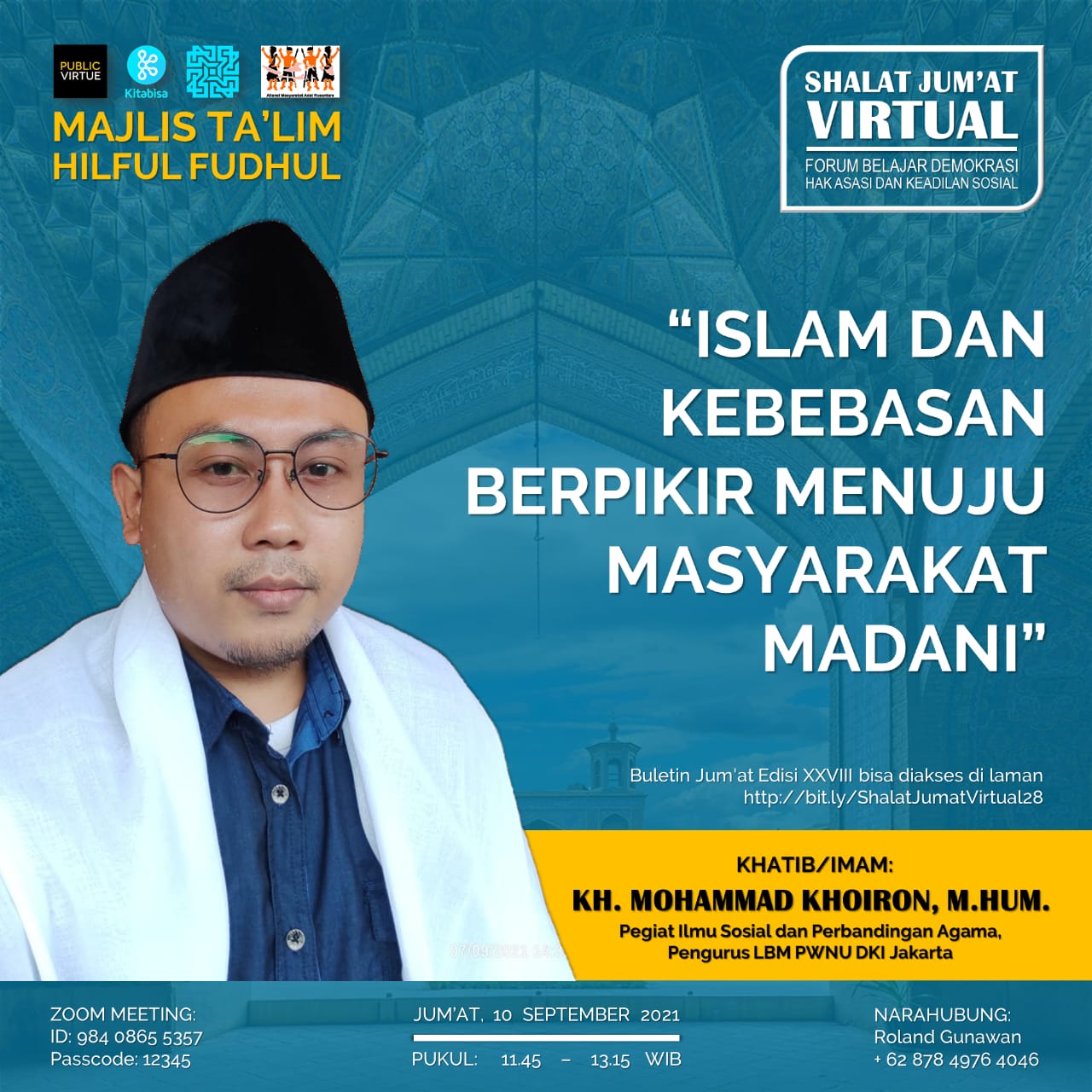 Mohammad Khoiron M.Hum, Pegiat Ilmu Sosial dan Perbandingan Agama sekaligus Pengurus LBM PWNU DKI Jakarta