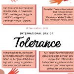 Hari Toleransi Internasional dimulai pada 16 November 1995, saat Negara Anggota UNESCO mengadopsi Deklarasi Prinsip Toleransi (1)